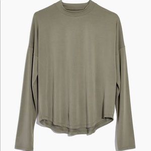 Madewell mock neck top sage green modal fabric XS